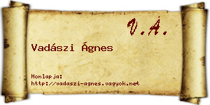 Vadászi Ágnes névjegykártya