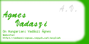 agnes vadaszi business card
