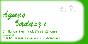 agnes vadaszi business card